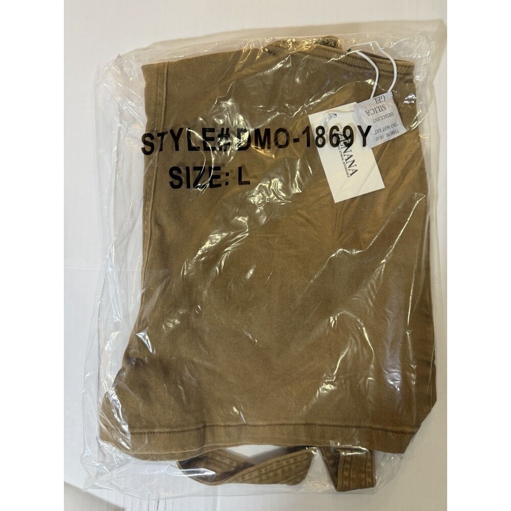 NEW Zenana DMO-1869Y Washed Brown Overall Romper Shorts Utility Pockets L NWT - Picture 4 of 6